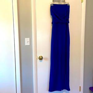 Lulu’s Royal Blue Own the Night Strapless Maxi Dress, Size Medium